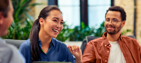 Image represents man and woman in conversation